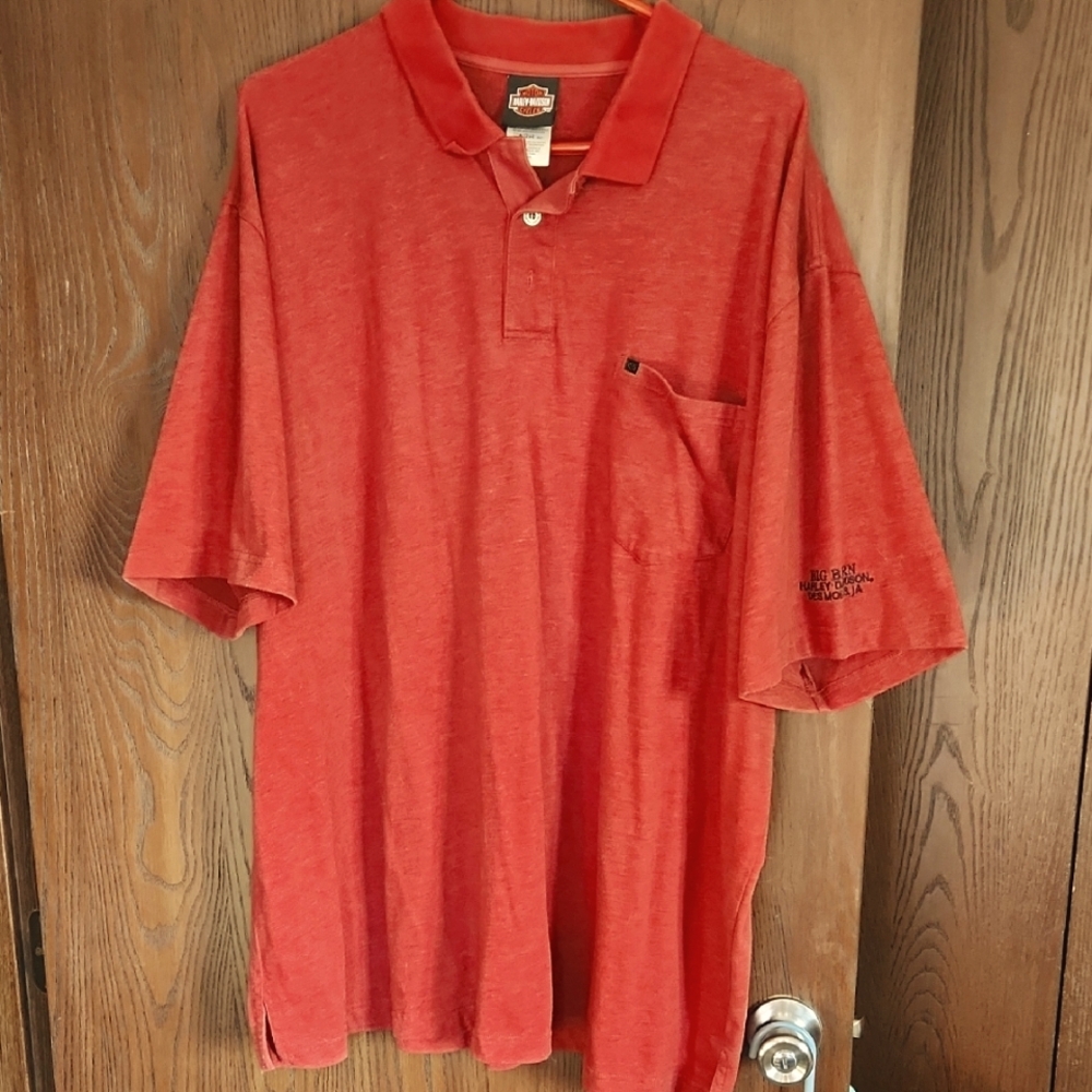 Harley-Davidson Vibrant Rust Colored Polo Shirt